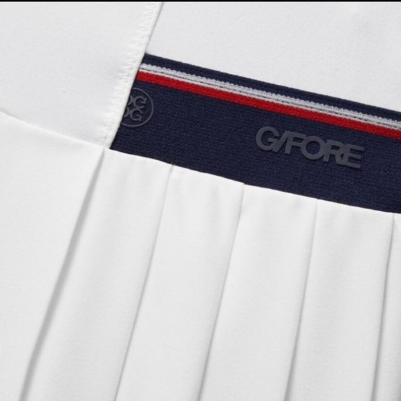 G/FORE RACERBACK STRETCH OPS PLEATED TENNIS DRESS WITH SHORT In Snow - Picture 4 of 16